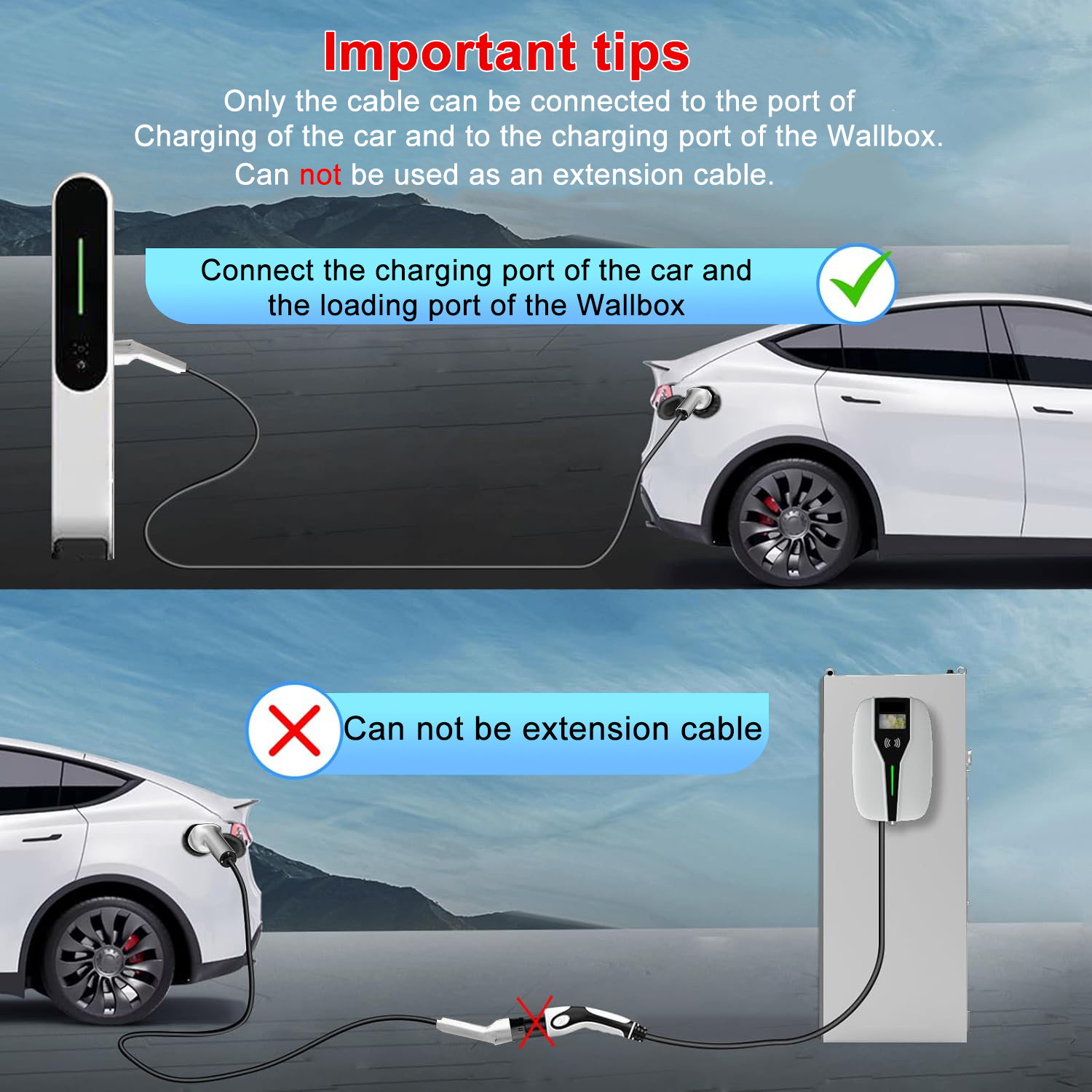 16A/32A 11kW Type naar Type2 EV Oplaadkabel IEC 62196-2 Oplader voor elektrische voertuigen PHEV Auto in openbaar station