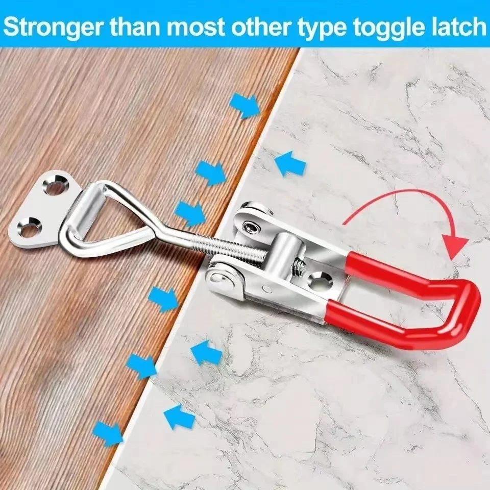 2 pezzi morsetto a levetta regolabile chiusura senza vite chiusure a levetta resistenti morsetto per coperchio fumatore jig cassetta degli attrezzi Cas