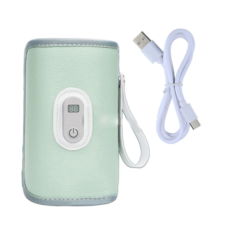 Funda aislante para biberón leche, funda calefactora portátil USB para biberón