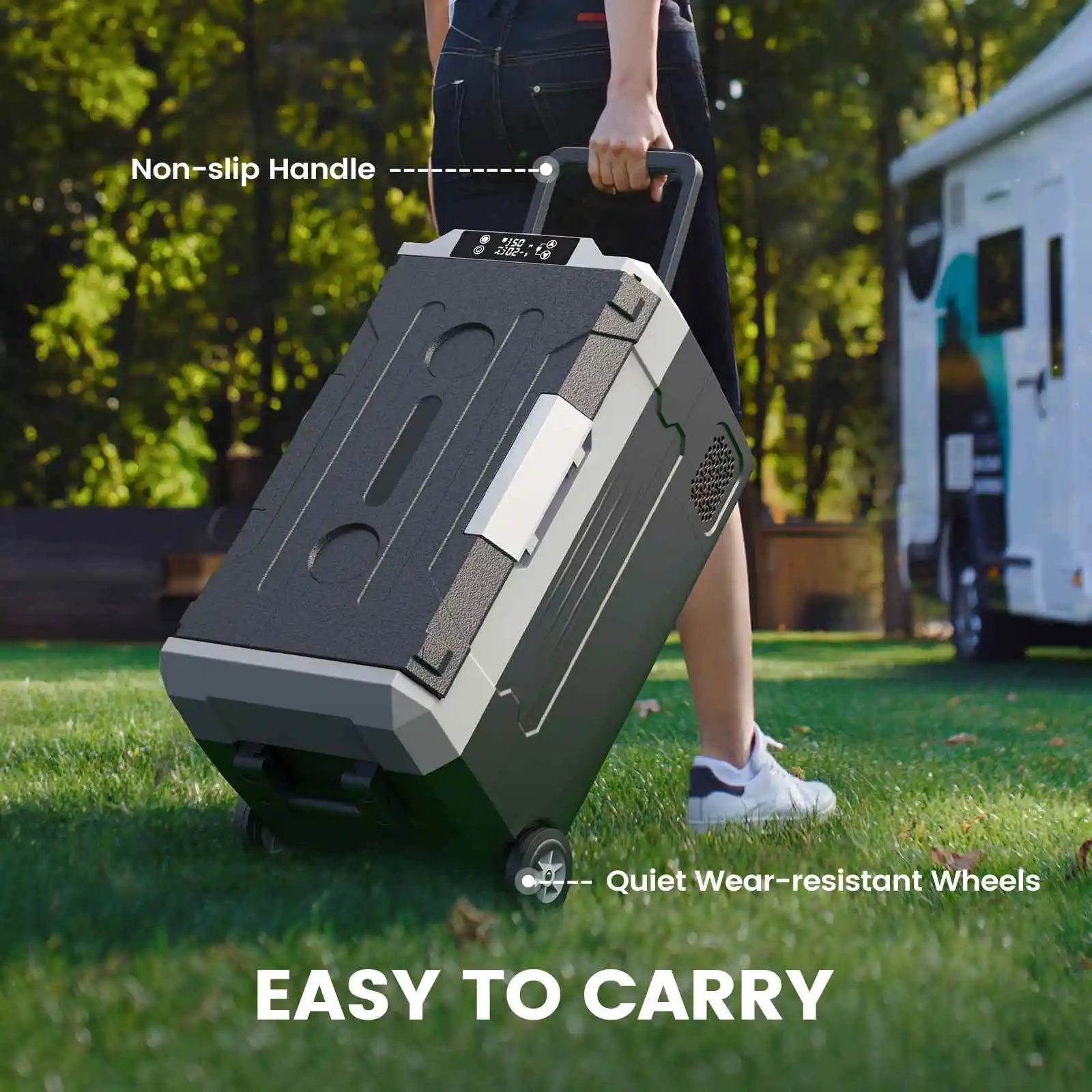 KROAK Frigorifero portatile 35L 45L 55L Doppia zona con ruote e bluetooth 12V/24V 240V Dispositivo di raffreddamento del compressore per auto per viaggi in campeggio