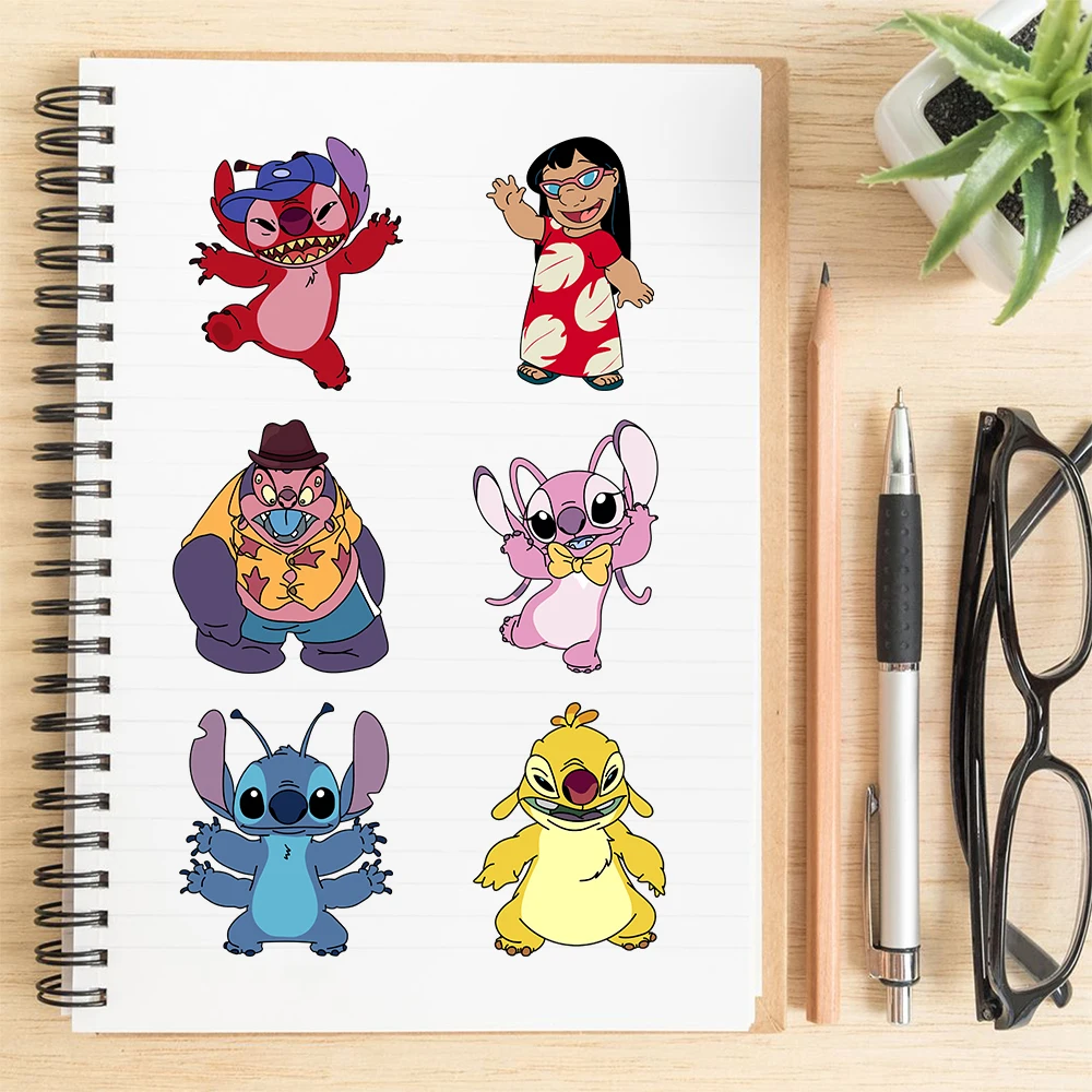 8/16/32Pcs Lilo Stitch 얼굴 퍼즐 스티커 만들기 어린이를위한 디즈니 나만의 DIY 게임 만들기 어린이 만화 퍼즐 장난감 선물