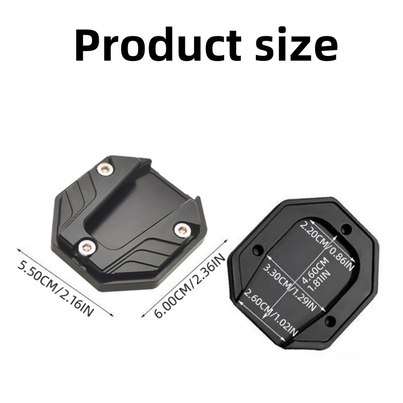 Aluminum Alloy Motorcycle Bike Kickstand Extender Foot Side Stand Extension Foot Pad Support Plate Motorbike Accessories black