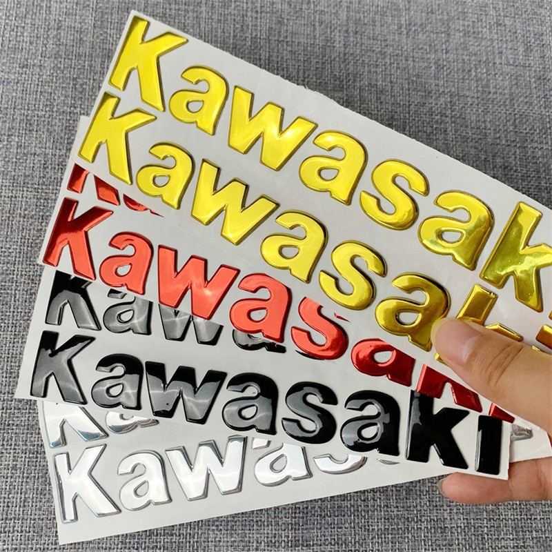 For Kawasaki Ki Motorcycle 3D Three-Dimensional Soft Rubber Letter Sticker Fuel Tank Body Pedal Sticker