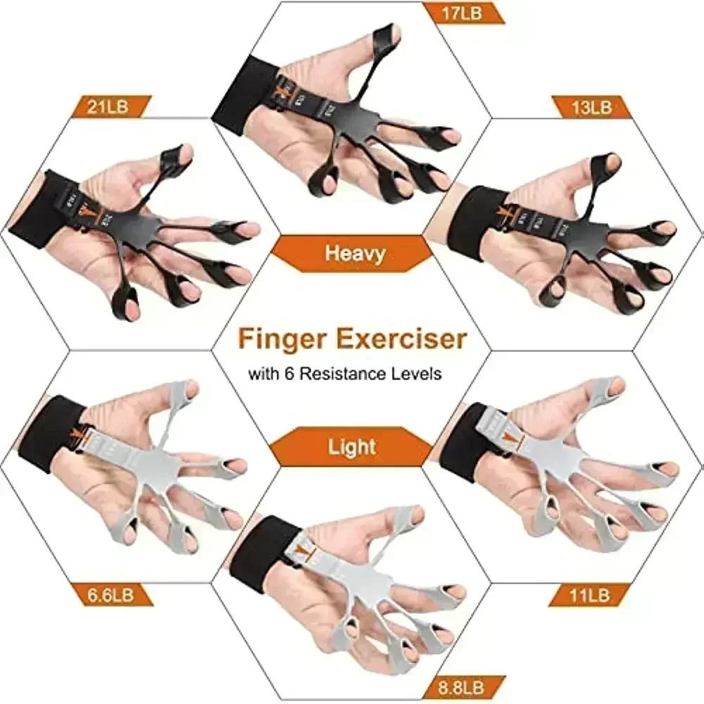 Allenamento ed esercizio con impugnatura in silicone Barella per esercizi con le dita Rinforzo per le mani Impugnatura per artrite Trainer Spazzola per le mani Impugnature per espansore