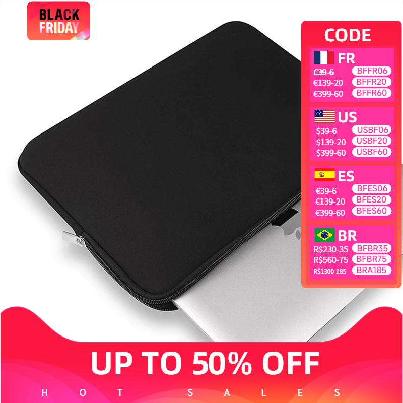 Bolsa de luva macia para laptop, capa para Xiaomi, HP, Dell, Lenovo, Notebook, Computador, Macbook Air Pro, Retina, 11, 12, 13, 14, 15, 15.6
