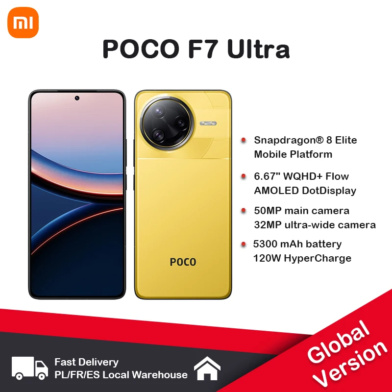 POCO F7 ULTRA, prezzo avanzato Flagship Snapdragon ® 8 Elite batteria enorme da 5300 mAh (tipo) AMOLED Flow