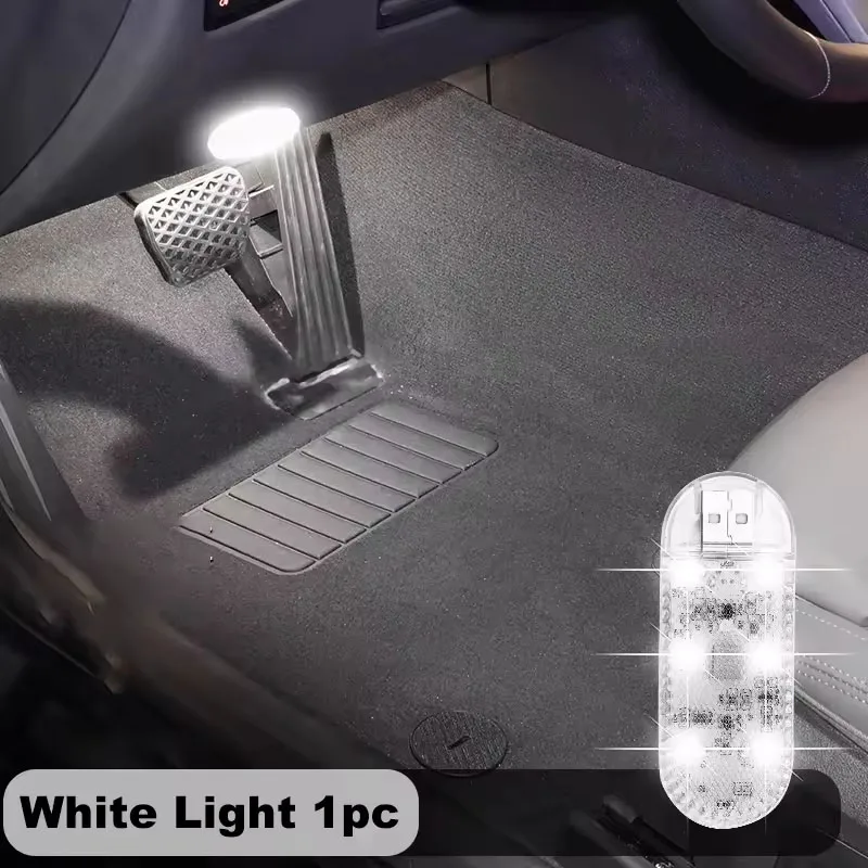 1/2/4pc mini carro led luz de carregamento usb lâmpada iluminação interior para caixa apoio braço interruptor toque lâmpada leitura magnética pé luz