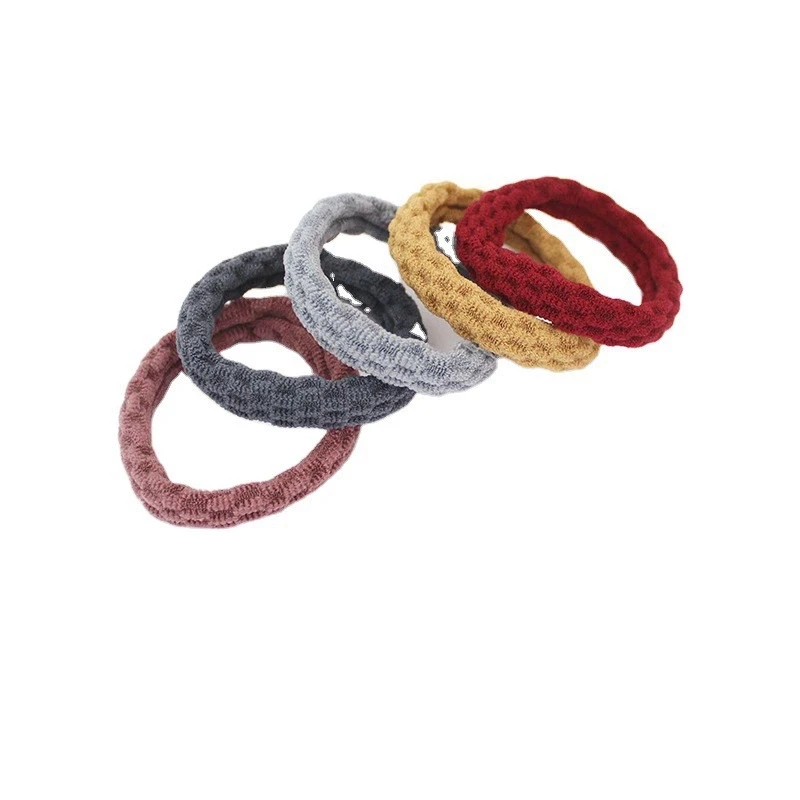 10 peças de cabelo de cor aleatória para mulheres, cabelos fixos, costuras de alta elasticidade, anéis de toalha jacquard, faixas de borracha de cabelo, corda de cabeça de ornamento de cabelo