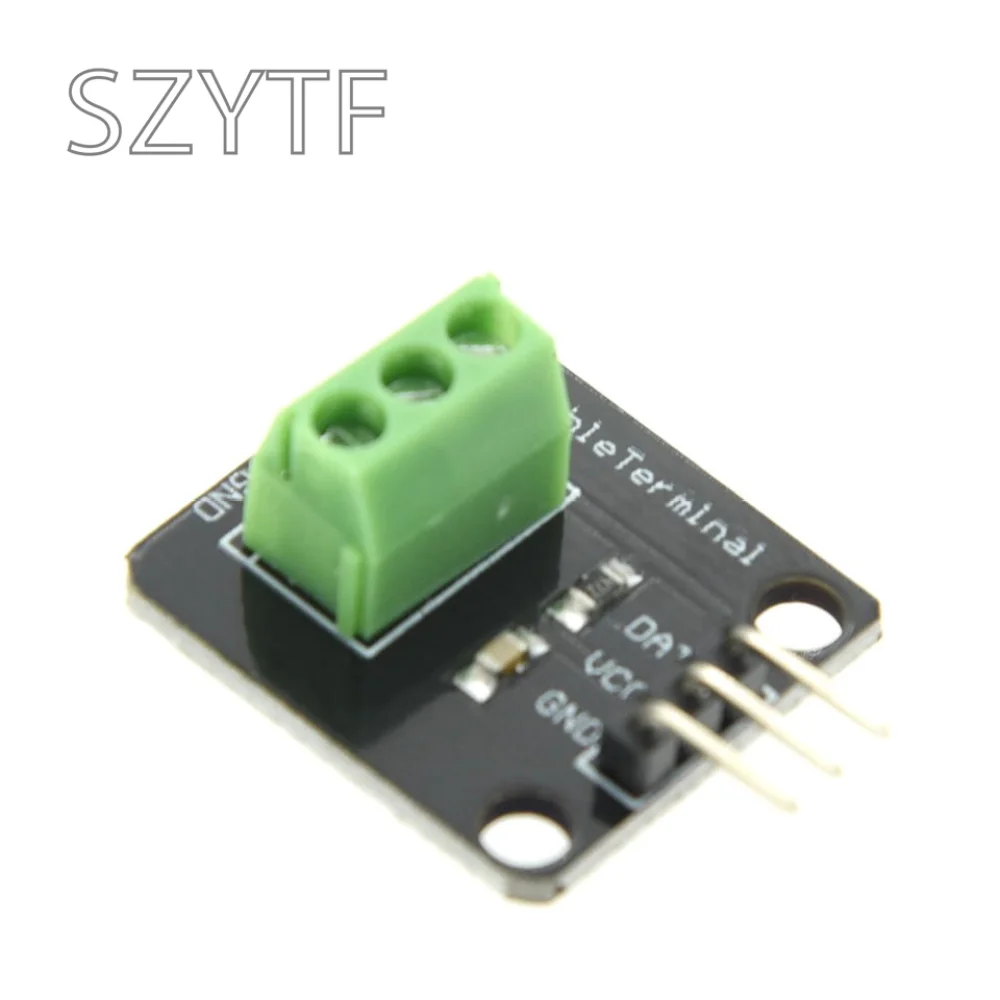 Kit de módulo de Sensor de temperatura DS18B20, Cable de Sensor Digital impermeable de 100CM, adaptador de Terminal de sonda de acero inoxidable para Arduino