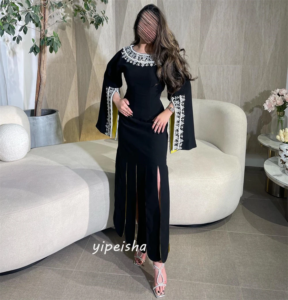 Personalizado jiayigong clássico estilo moderno formal noite o-pescoço a linha beading tornozelo-comprimento vestidos de ocasião sob medida