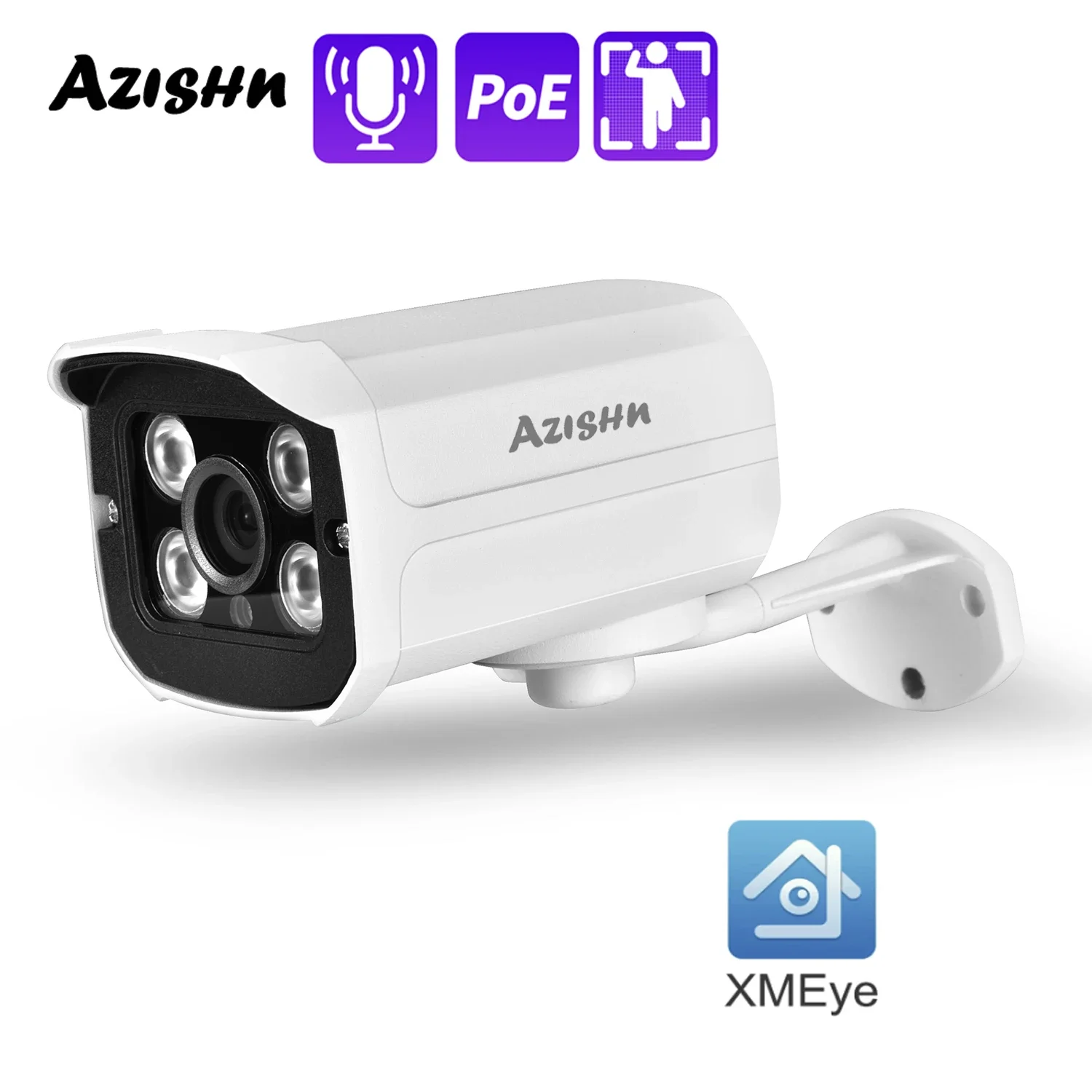 XMEYE POE H.265AI Аудио 5MP 4MP 3MP 2MP IP Камера Обнаружение движения Металл Водонепроницаемый Камера видеонаблюдения