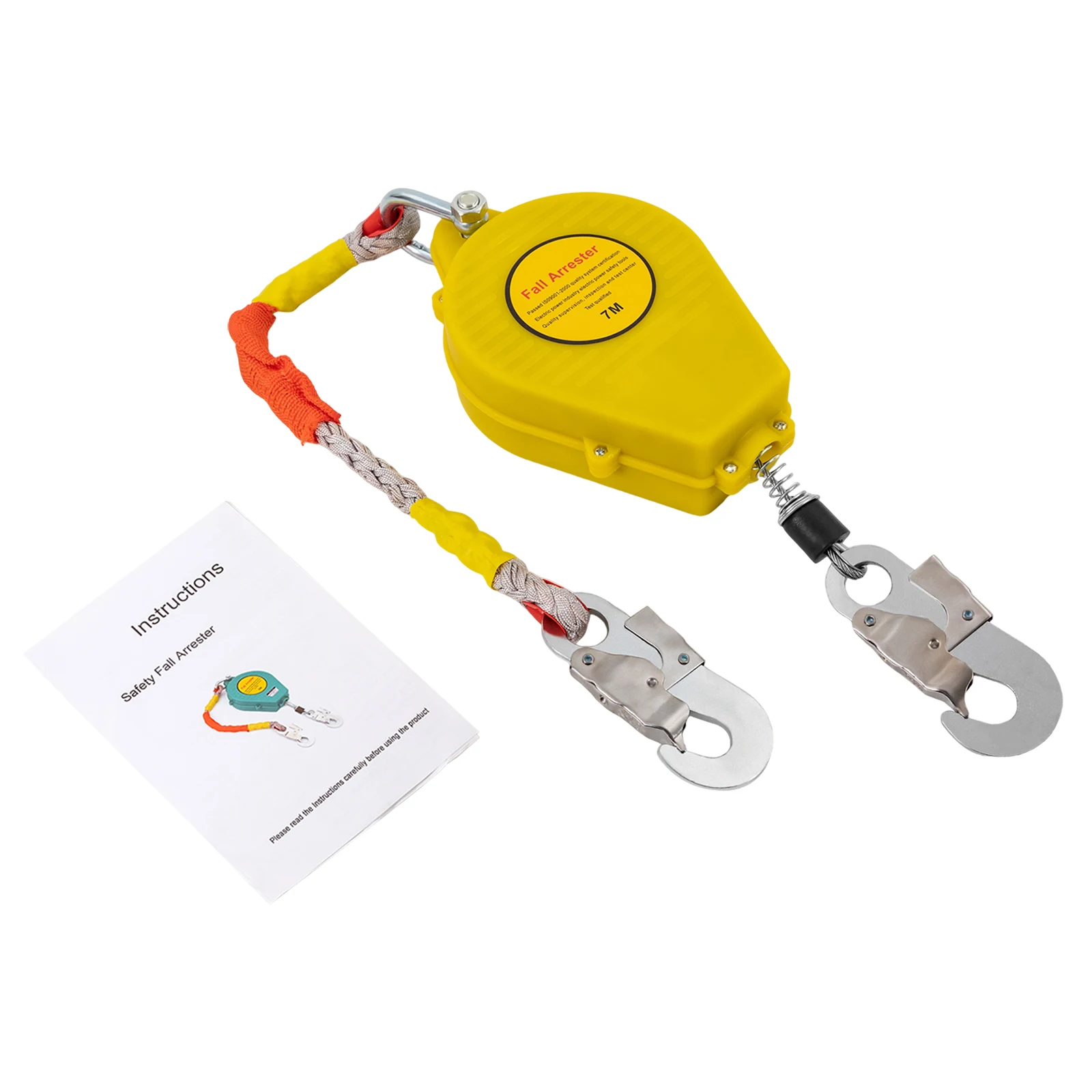 7m Fall Arrestor Tower Crane Self-locking Self Retracting Lifeline Cargo Working Aerial Work Anti Fall Safety Device 100kg