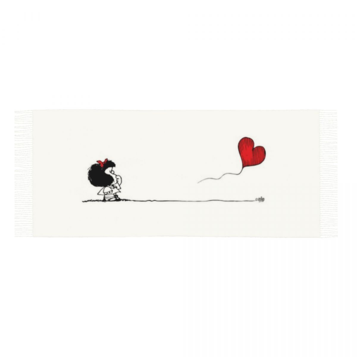 Mafalda Ballon Hart Kwastje Sjaal Vrouwen Zachte Quino Manga Cartoon Sjaals Wraps Lady Winter Fall Sjaals