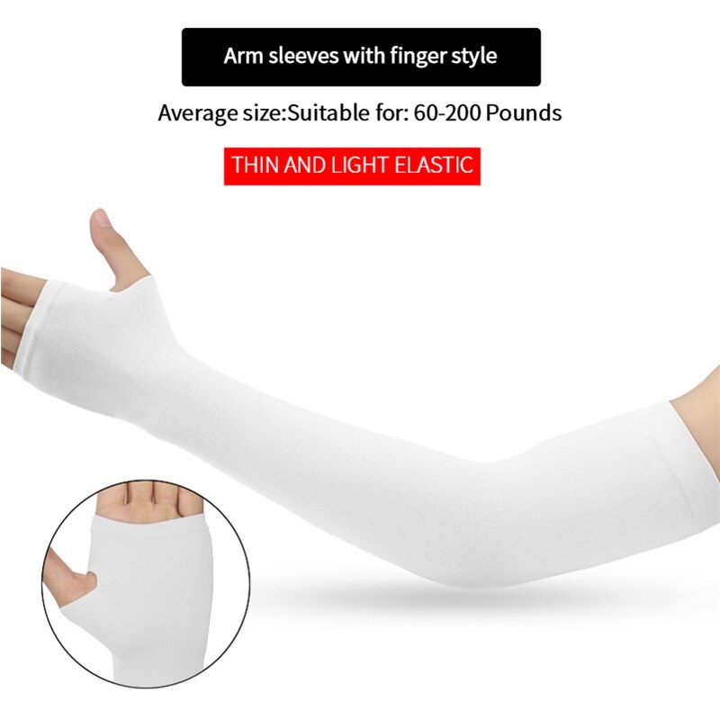 1 쌍 여름 손가락 소매 아이스 쿨 착용 높은 탄성 팔꿈치 봄 야외 승마 손가락없는 낚시 맞춤 아이스 실크 소매