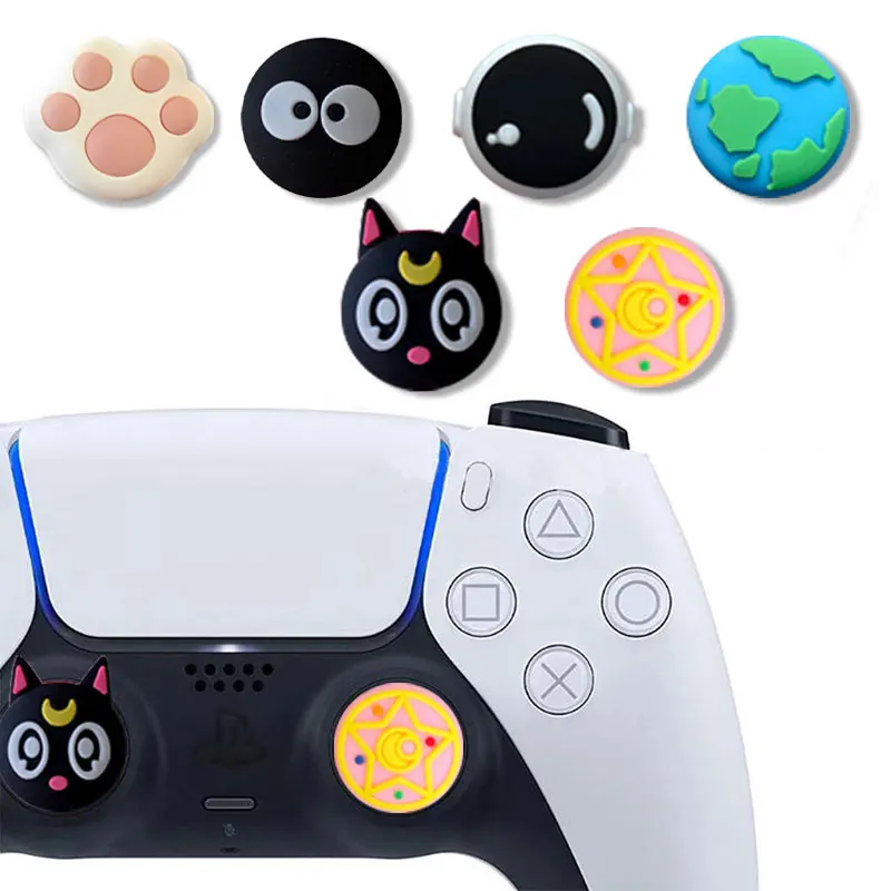 4pc Thumb Stick Grip Cap For Sony Playstation 5 4 PS5 PS4 PS3 XBOX Switch Pro Controller Joystick Soft Cover Protector Case