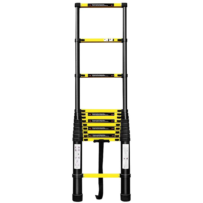 Escalera telescópica de envío rápido 3,8 m 13 escalones escalera multiusos de aluminio de 225 libras