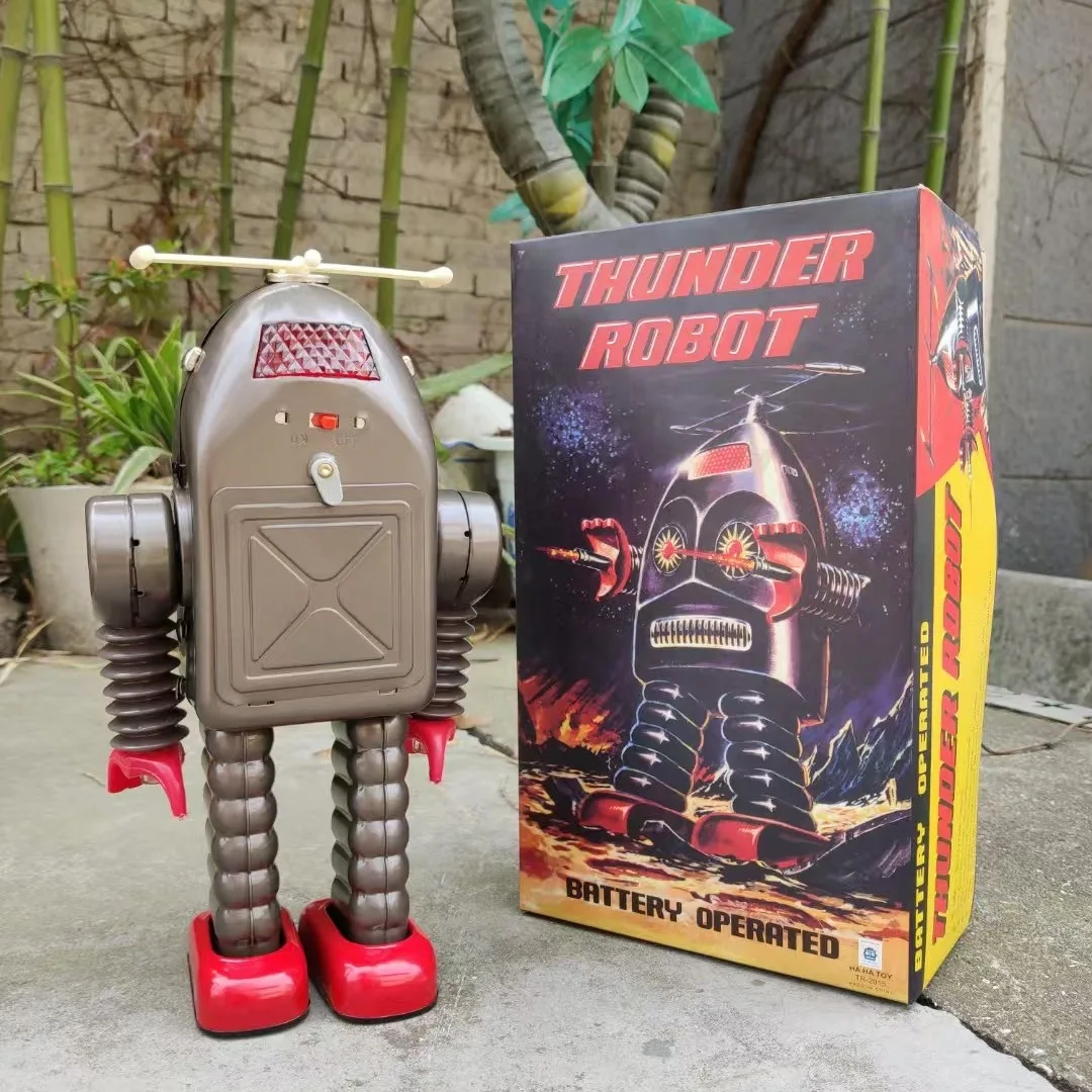 TR2015 電動フラッシュロボットビッグフェイスロボットクリエイティブギフトオーナメントブリキのおもちゃ
