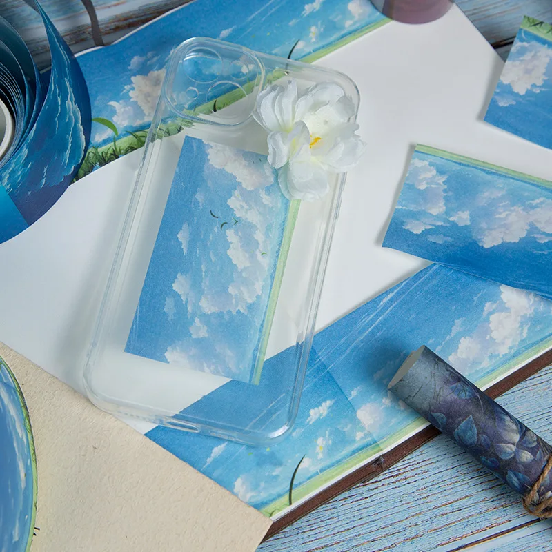 1pcs/1lot Decorative Adhesive Tapes see the clouds Junk Journal DIY Paper Japanese Masking Scrapbooking Stickers