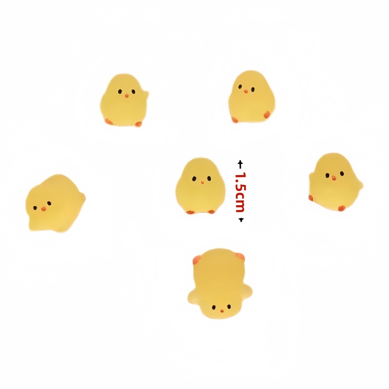 10-30PCS Mini Fluorescence Chicken Moss Toy Microlandscape Miniature Chick Figurines Fairy Garden Accessories Home Decor Crafts