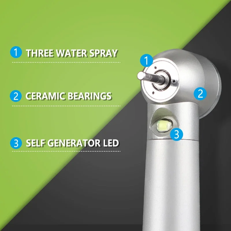 Nha Khoa LED Tốc Độ Cao Tay Nha Sĩ Đầu E-Máy Phát Điện Không Turbine B2 M4 Nút Nhấn Ba Nước Gốm Cánh Quạt nha Khoa Bộ
