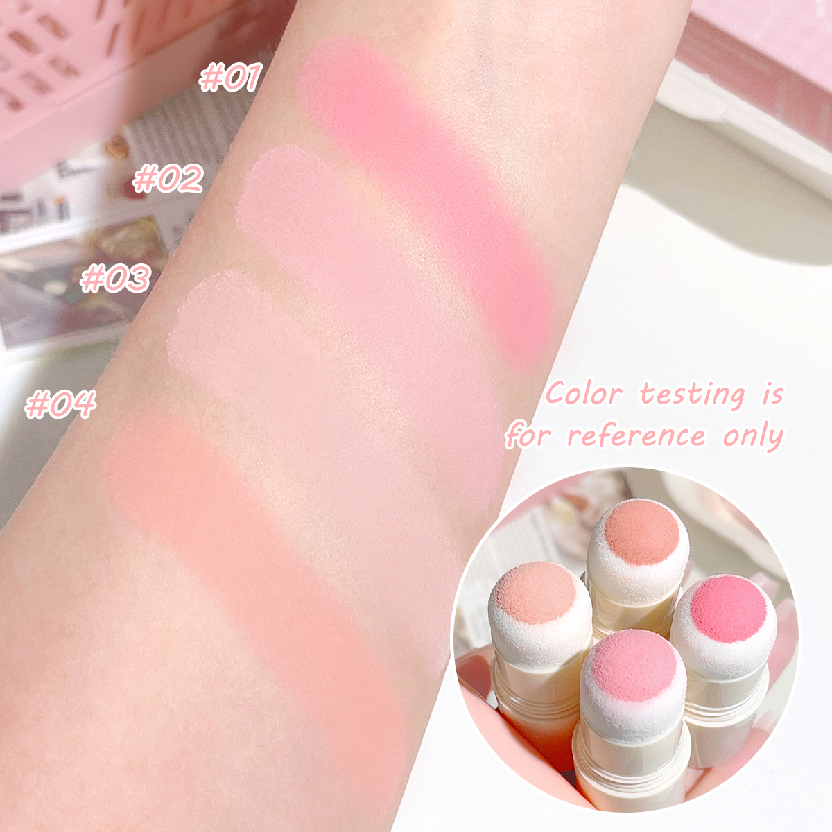 HISYI Yunrou Soft Fog Blush Stick - Energetico e rimbalzante, stile coreano, schiarente, doppio uso per labbra e guance