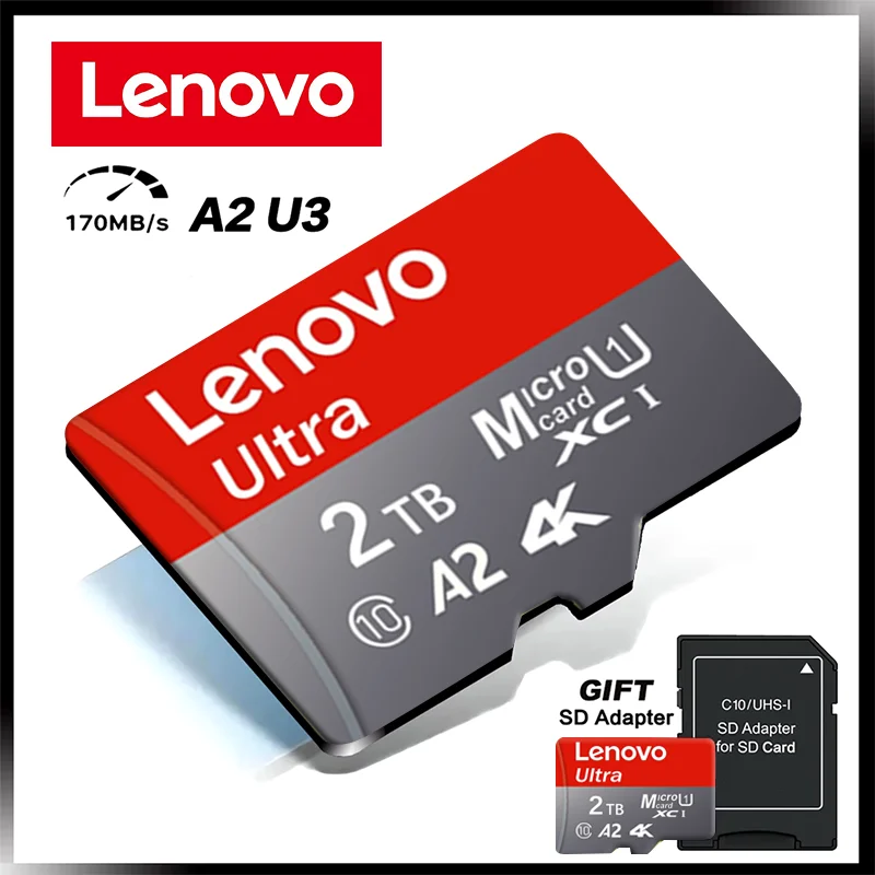 2025 NEW Lenovo 2TB High Speed Memory Card Class 10 Micro TF SD Card 1TB Up To 100MB/S Mini SD Card 128GB For Nintendo Switch