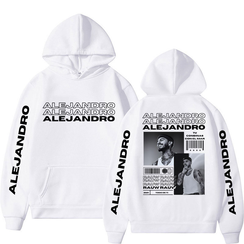 가수 Rauw Alejandro 앨범 Todo De Ti 까마귀 남성 힙합 빈티지 고딕 패션 긴 소매 느슨한 양털 Tracksuit streetwear