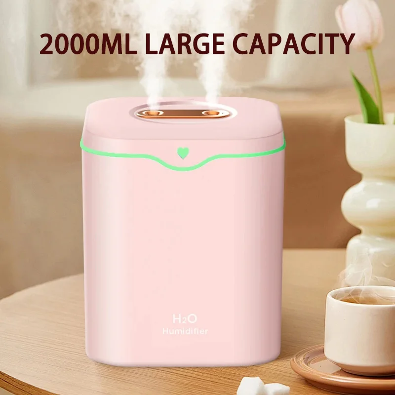 Xiaomi-USB付き空気加湿器,ダブルスプレーポート,エッセンシャルオイル,アロマテラピー,家庭用清浄機,2000ml