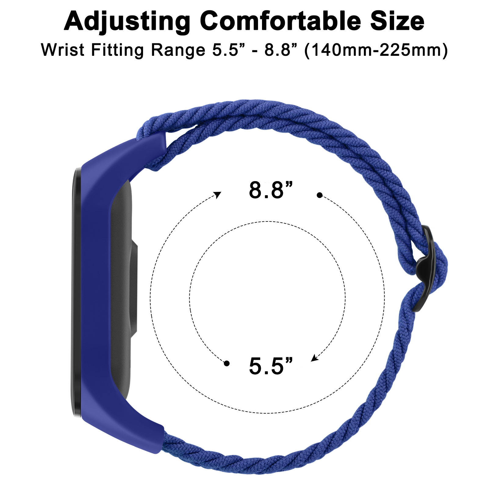 編組時計バンドシャオ mi mi バンド 7 6 5 4 3 ストラップ弾性調整可能なリストバンド Amazfit バンド 5 バンド交換ブレスレット