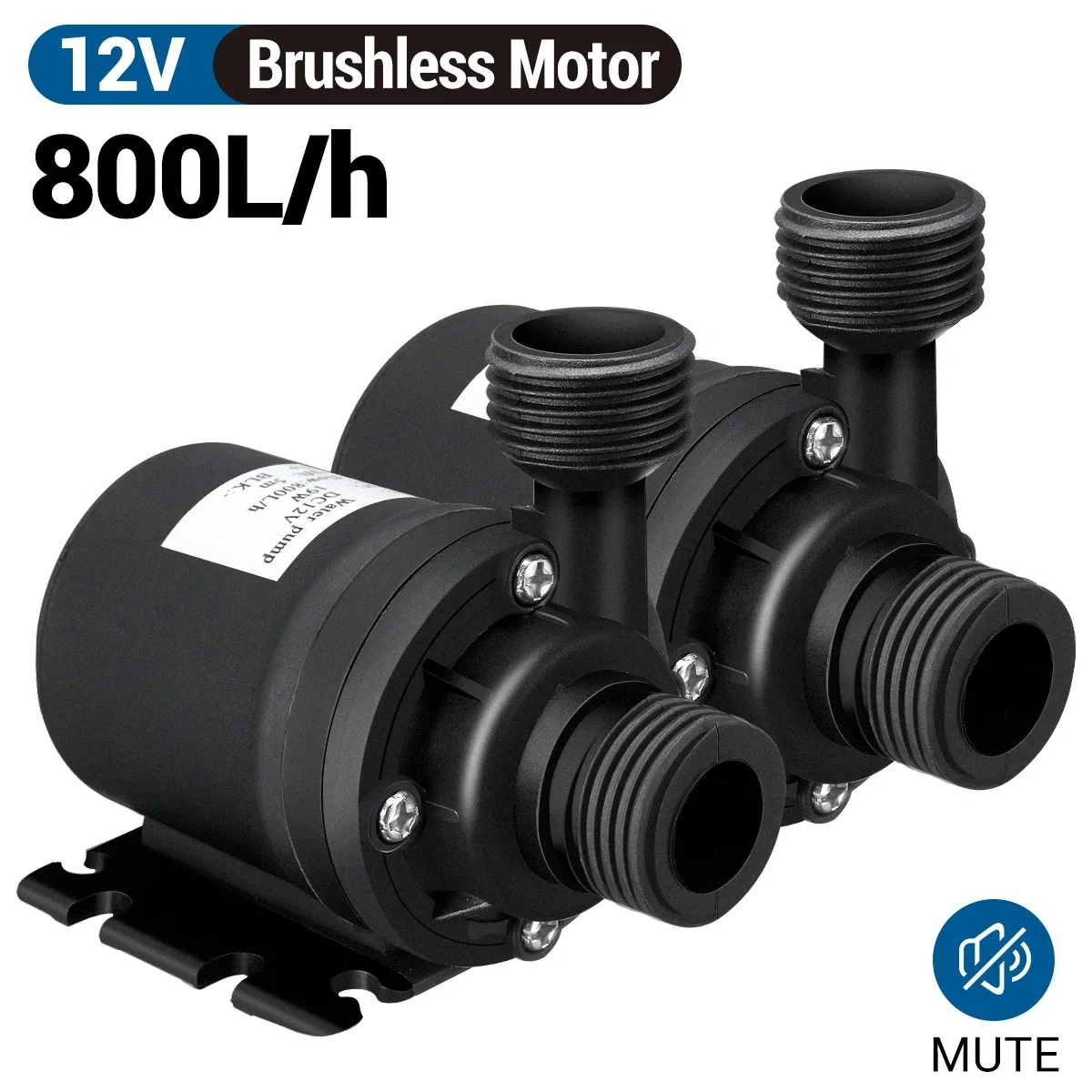800L/H 12V DC 5M Bomba de circulação de água quente submersível Motor sem escova solar