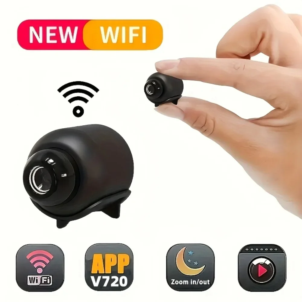 Mini-WLAN-Versteckte Kamera mit Ständer – 1 Stück, kompakte 1080p-Überwachungskamera, USB-betrieben, nicht wasserdicht, ideal für Zuhause, Büro