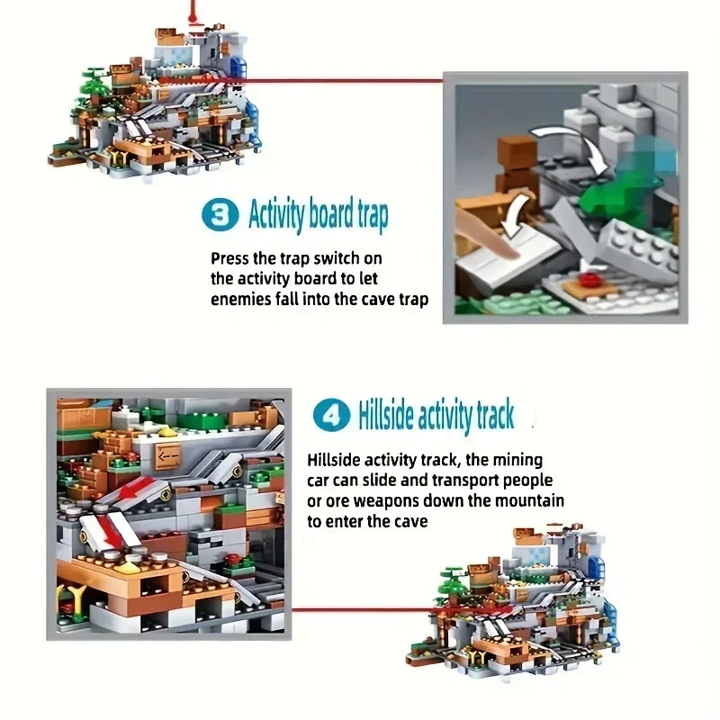 MINISO Mountain Cave Bausteinspielzeug, Aufklärungsspielzeug für Kinder, Weihnachtsgeschenke