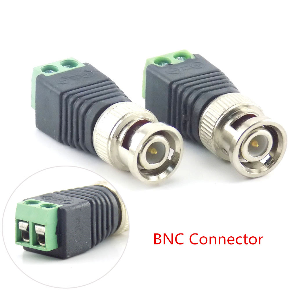 Conector macho hembra coaxial CAT5, adaptador Balun de vídeo para tira de luces Led, accesorios de cámara CCTV, 12V DC BNC, 2/5/10 Uds.
