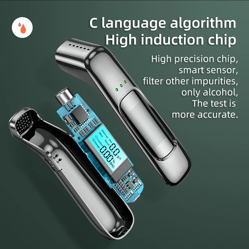 Breathalyzer แบบพกพา Professional Breath เครื่องทดสอบแอลกอฮอล์จอแสดงผล LCD สําหรับขับรถเมารถ Electronics การทดสอบแอลกอฮอล์