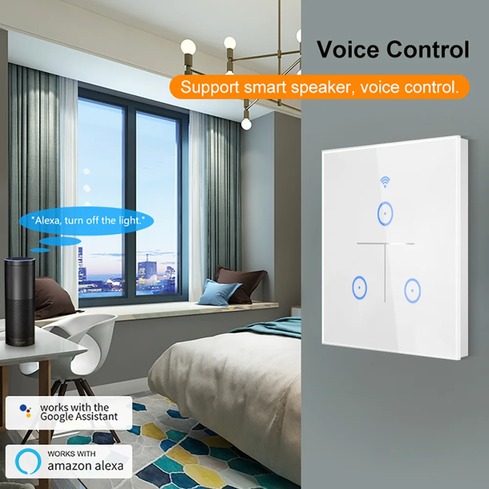 Vbu tuya wifi ue interruptores inteligentes 1/2/3 gang interruptor de luz toque interruptores sensor parede vida inteligente para alexa google casa