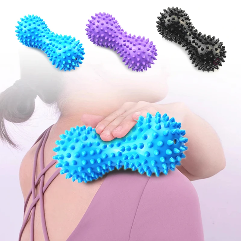 Bola de massagem espetada dura bola de massagem espetada conjunto de rolo profissional terapia física bolas de massagem para gatilho de liberação miofascial