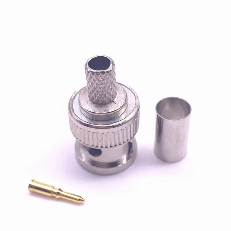 100 Uds BNC RG58 RG59 RG60 conectores de engarzado de enchufe macho para cámara CCTV conectar Anpwoo BNC convertidor de comunicación seguridad IPC