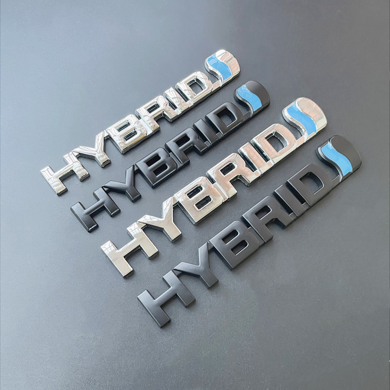 3D メタルハイブリッドロゴサイドフェンダーリアトランクエンブレムバッジ車のステッカーデカールトヨタプリウスカムリクラウンオーリス Rav4s TRD