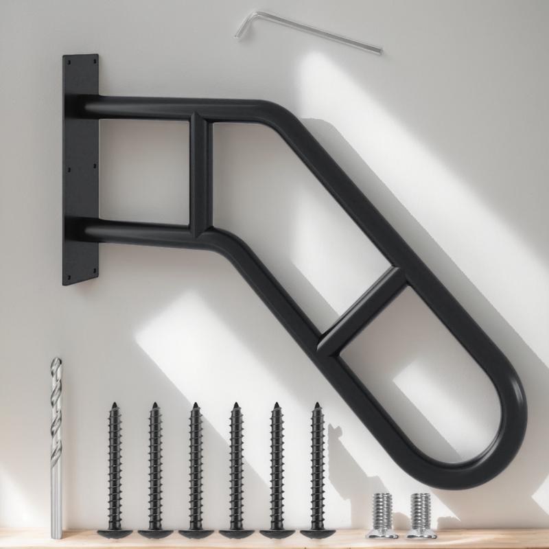 Corrimão de parede de metal, barras de apoio para escadas, à prova de intempéries, corrimão de segurança infantil com 1-3 passos para escada, banheiro