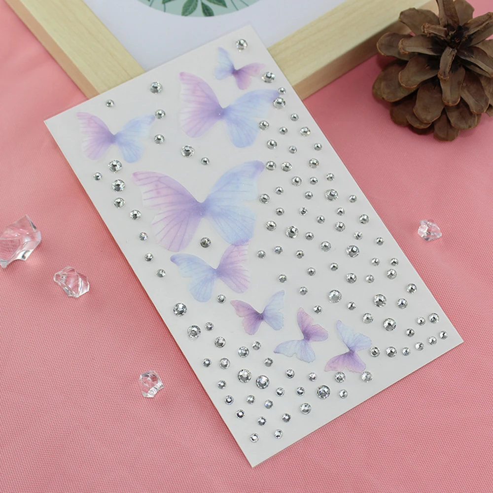 Fashon Butterfly Face Stickers Pearl Temporary Tattoo Stickers Waterproof Glitter Eyeshadow Body for Festival Makeup