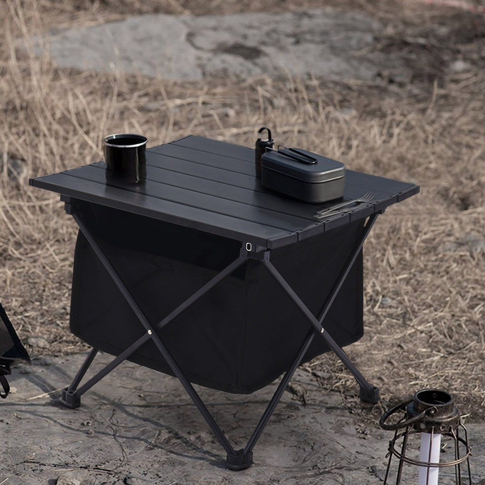 【Breeins】Portable Camping Folding Egg Roll Table with Storage Bag Outdoor Picnic Barbecue Stall Table