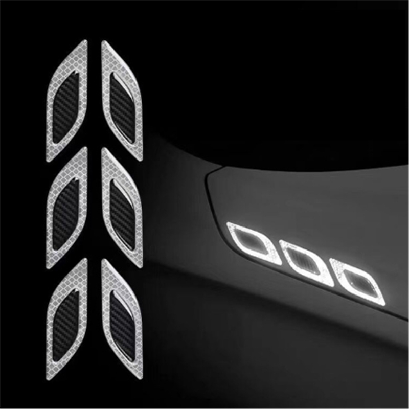 6 stks/set Auto Reflecterende Stickers Anti-Kras Veiligheidswaarschuwing Sticker voor Moto Truck Auto Motor Exterieur Decoratieve Accessoires