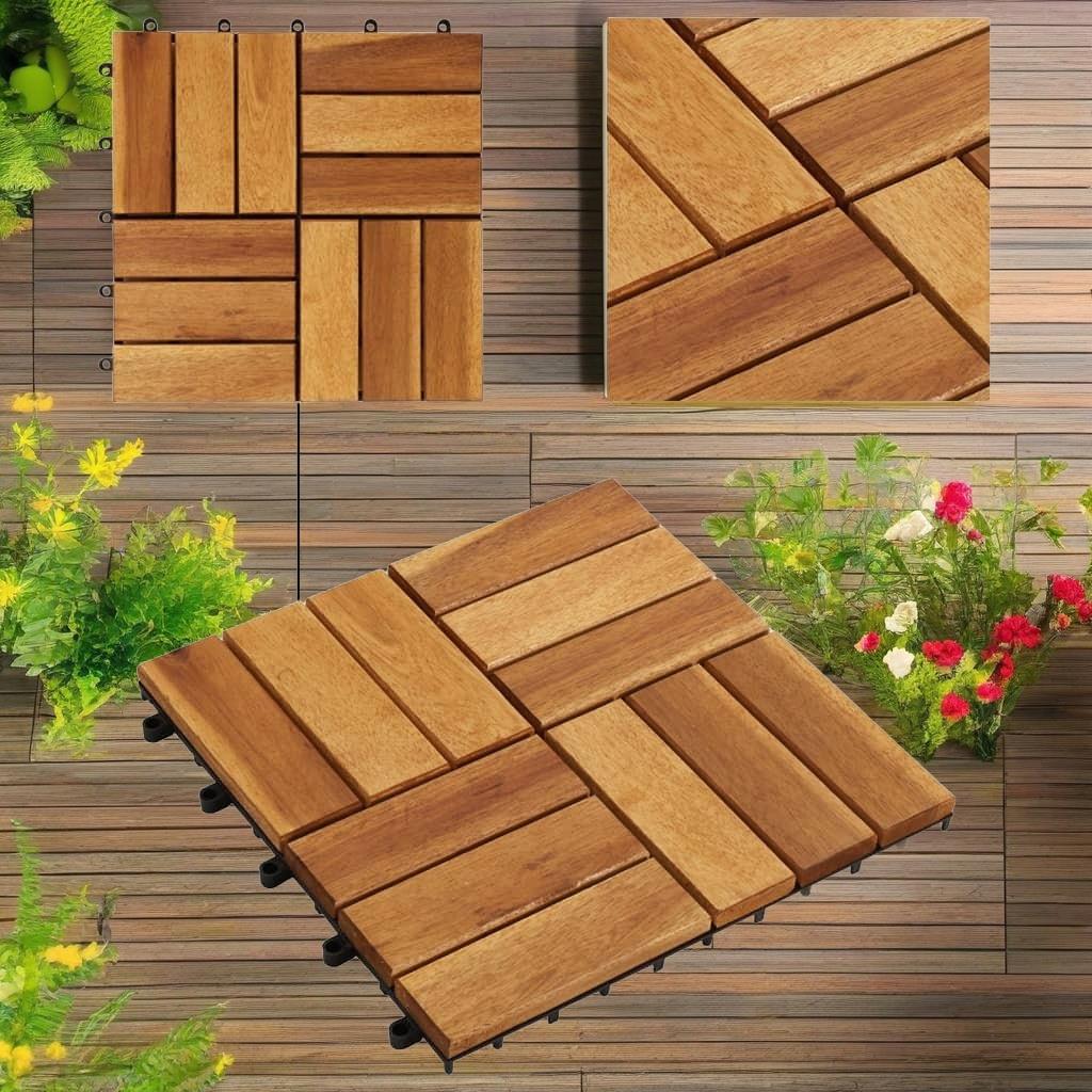 30. Stück. Akazienholz Terrassenfliesen 3 für X3 0 cm – robuste Bodenplatten für Außenbereiche