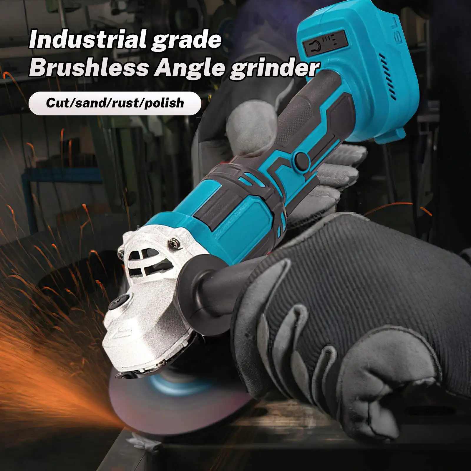 1000W 125Mm Borstelloze Elektrische Haakse Slijper 3 Speed Grinder Snijmachine Houtbewerking Elektrisch Gereedschap Voor Makita 18V Batterij