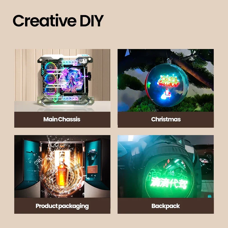 Produtos com logotipo personalizado Display LED transparente Mini Projetor de ventilador de holograma 3D Exibição de holograma de Natal de Halloween