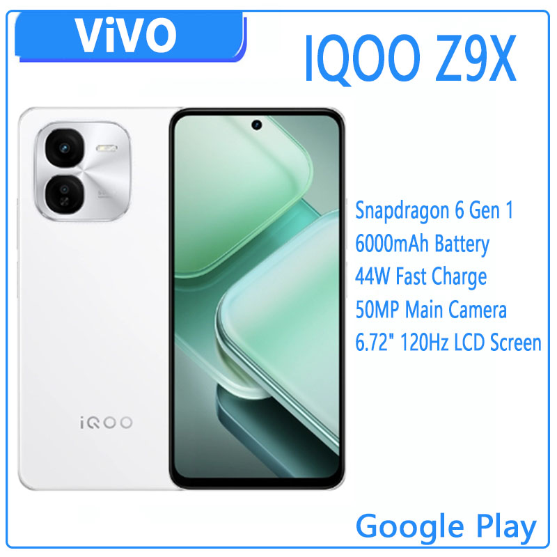 Original nuevo VIVO IQOO Z9x Snapdragon 6 Gen 6000mAh 44W VOOC 6,72 pulgadas LCD 120Hz 50MP cámara trasera OTA actualización