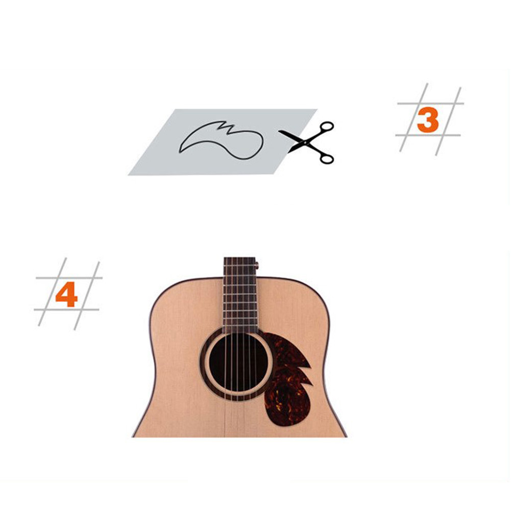 20cmx17cm DIY Acoustic Guitar Pickguard Celluloid Material Blank Sheet Self Adhesive Scratch Plate Colors Available