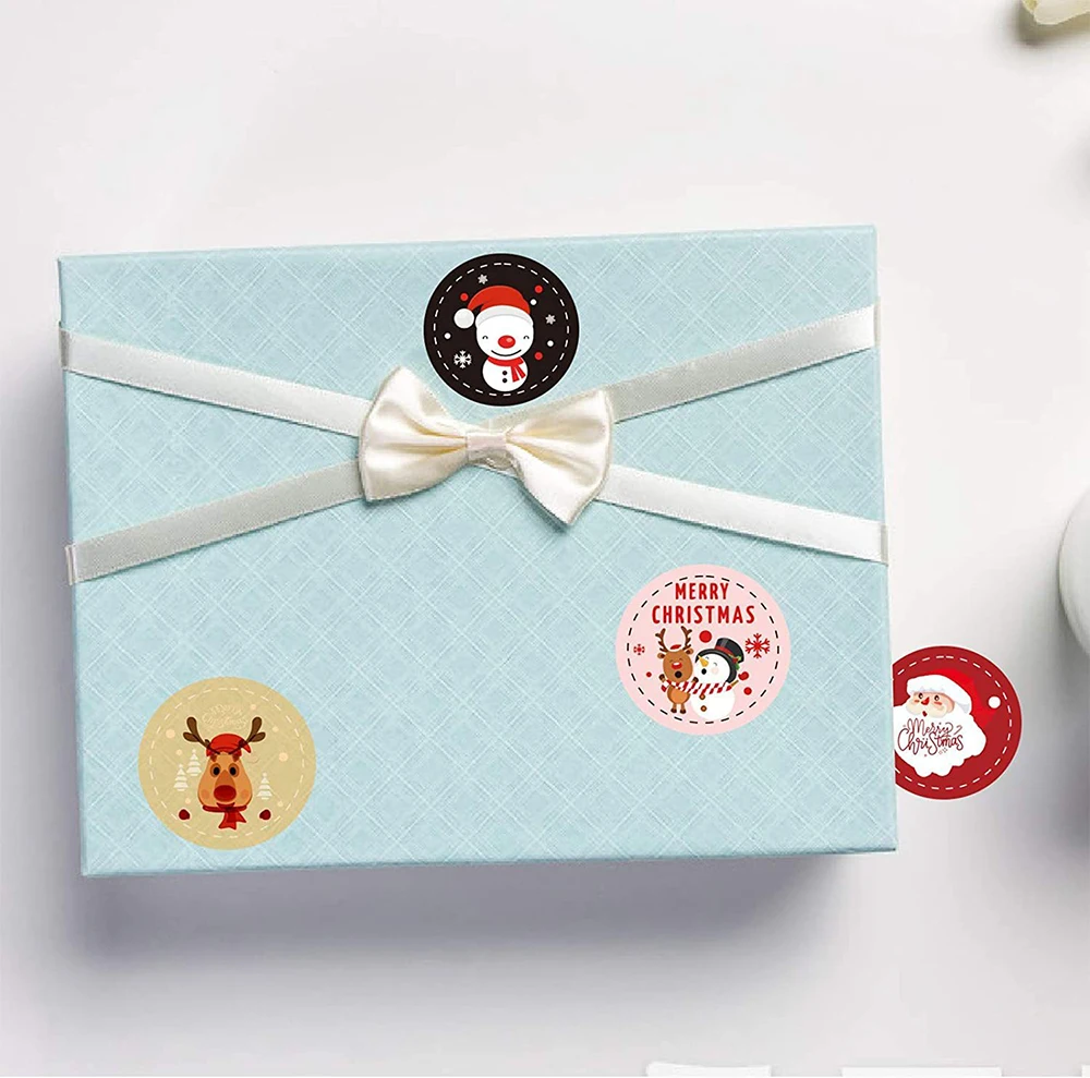 10 แผ่น/แพ็ค Merry Christmas สติกเกอร์ DIY เทศกาลการ์ดของขวัญบรรจุภัณฑ์ตกแต่งเบเกอรี่ป้ายสติกเกอร์เครื่องเขียน