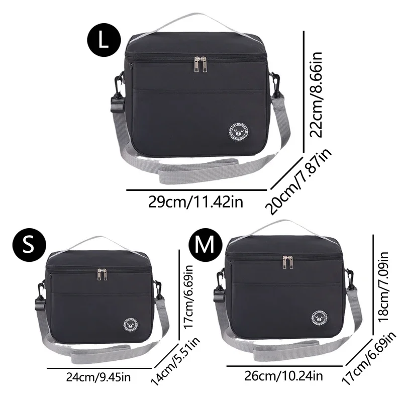 Bolsa aislante, lonchera, bolso, bolsa cuadrada aislada, bolsa bento gruesa de papel de aluminio, trabajador de oficina, estudiante trae comida, l