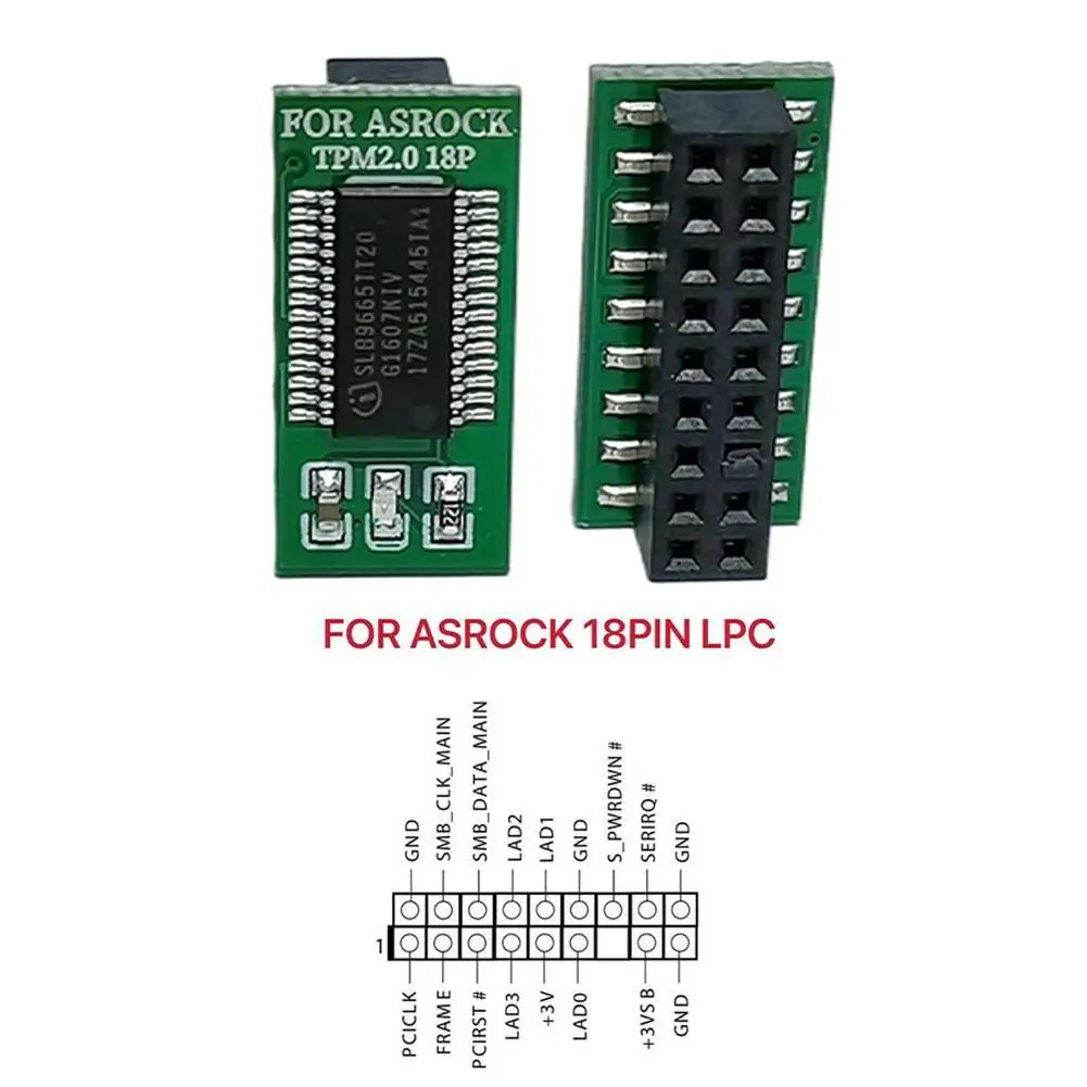 TPM 2.0 Module 12 14 18 20 Pin Support Multi-brand Motherboard For ASUS MSI GIGABYTE ASRock Security Module Remote Module Board